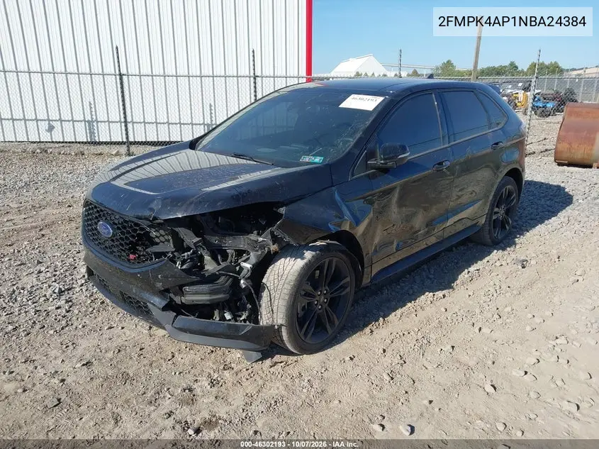 2022 FORD EDGE VIN 2FMPK4AP1NBA24384 — фото 2