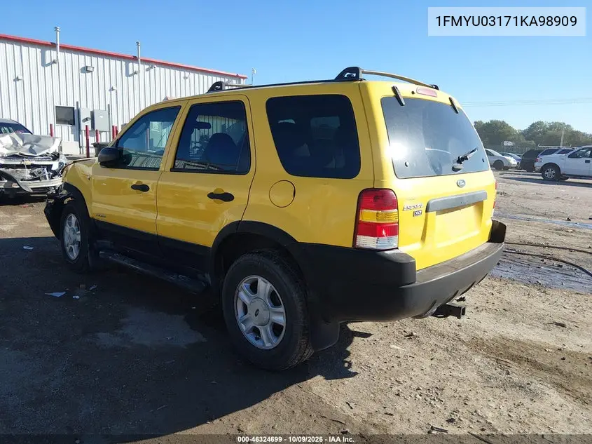 2001 FORD ESCAPE VIN 1FMYU03171KA98909 — фото 3