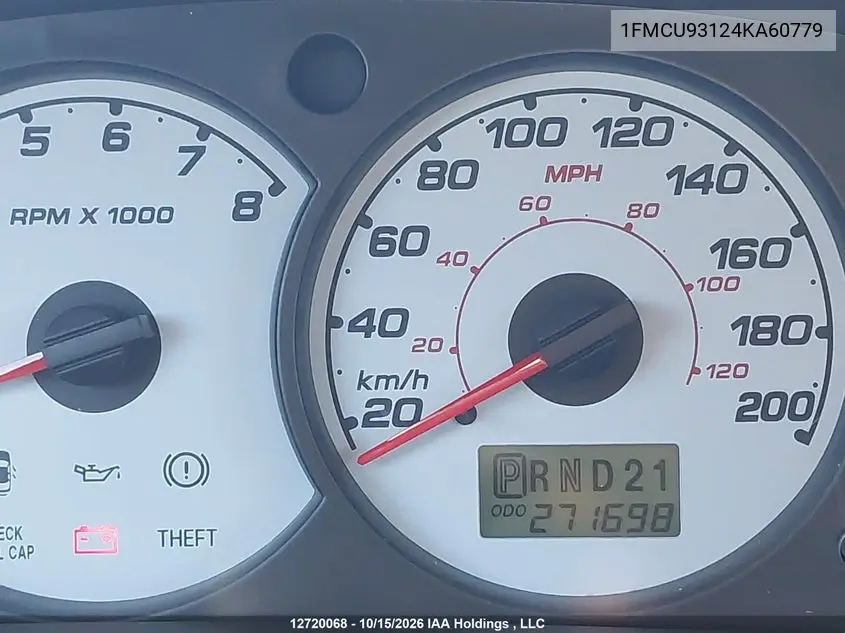 2004 FORD ESCAPE VIN 1FMCU93124KA60779 — фото 16
