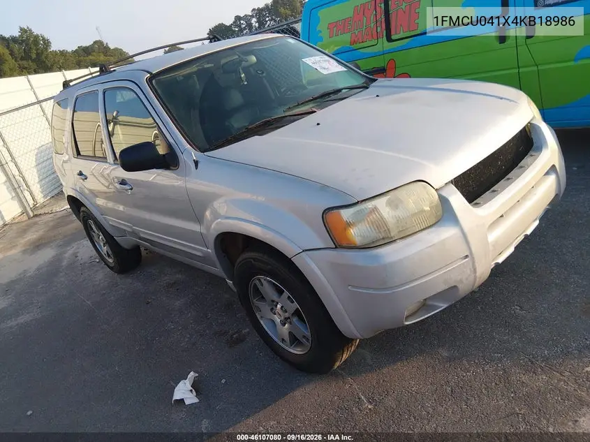 FORD ESCAPE 2004, VIN 1FMCU041X4KB18986