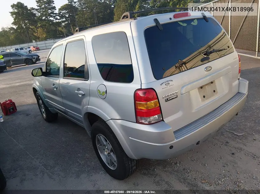 2004 FORD ESCAPE VIN 1FMCU041X4KB18986 — фото 3