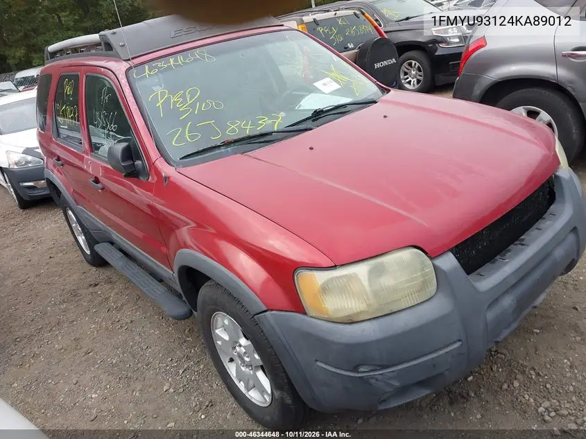 FORD ESCAPE 2004, VIN 1FMYU93124KA89012