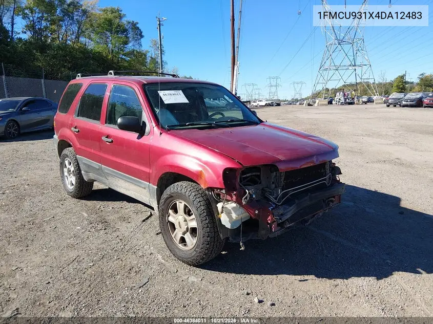 FORD ESCAPE 2004, VIN 1FMCU931X4DA12483