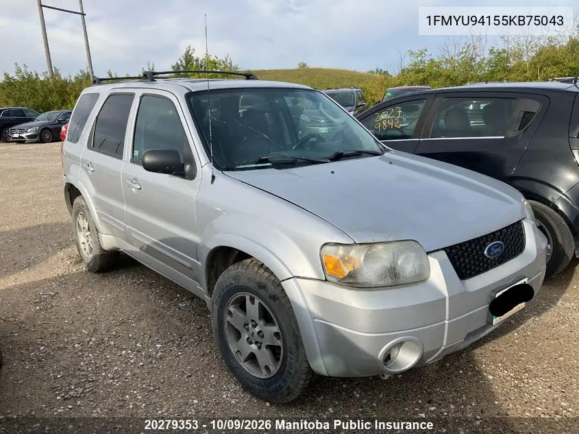 FORD ESCAPE 2005, VIN 1FMYU94155KB75043