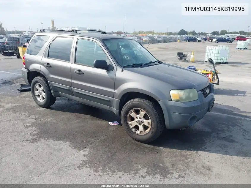 FORD ESCAPE 2005, VIN 1FMYU03145KB19995