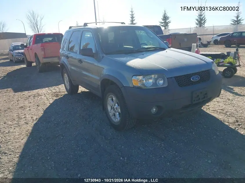 FORD ESCAPE 2006, VIN 1FMYU03136KC80002