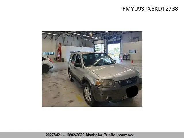 FORD ESCAPE 2006, VIN 1FMYU931X6KD12738