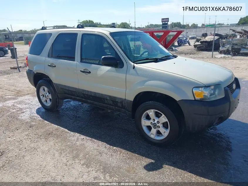 FORD ESCAPE 2006, VIN 1FMCU031X6KA78607