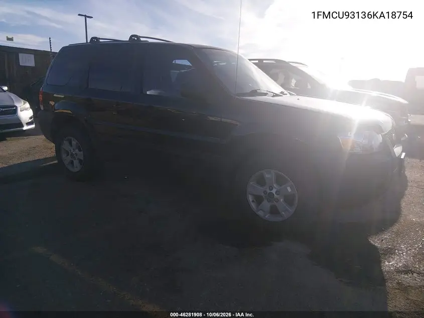 FORD ESCAPE 2006, VIN 1FMCU93136KA18754