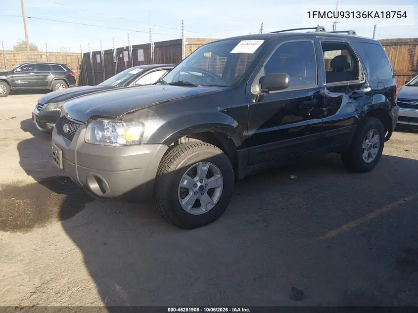 2006 FORD ESCAPE VIN 1FMCU93136KA18754 — фото 2