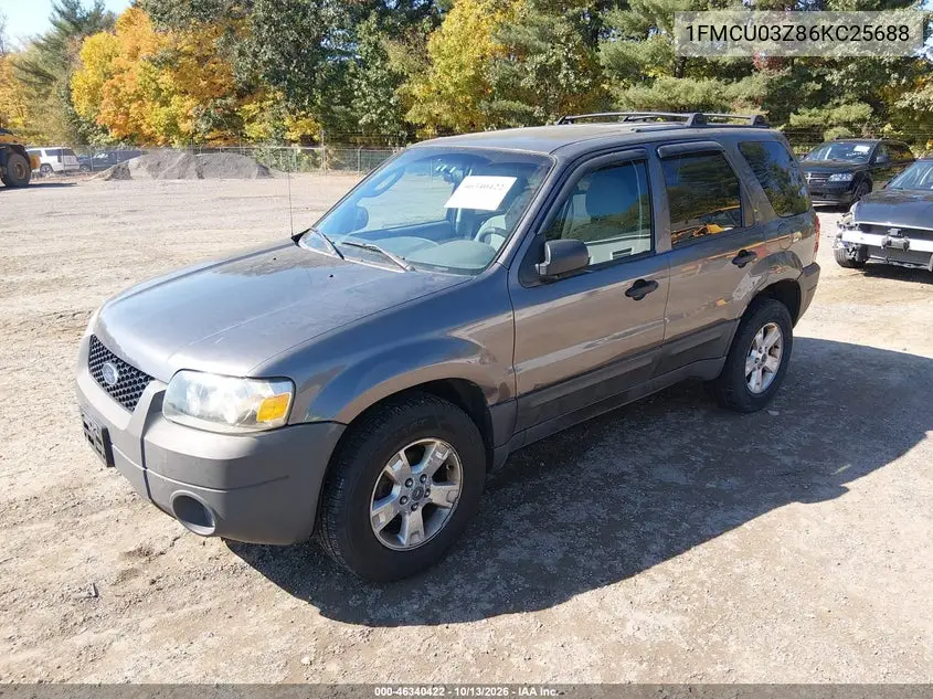 2006 FORD ESCAPE VIN 1FMCU03Z86KC25688 — фото 2