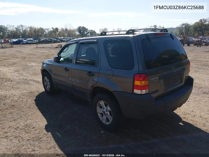 2006 FORD ESCAPE VIN 1FMCU03Z86KC25688 — фото 3