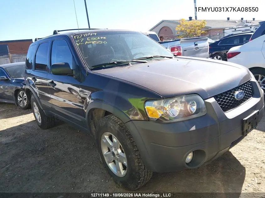 FORD ESCAPE 2007, VIN 1FMYU031X7KA08550