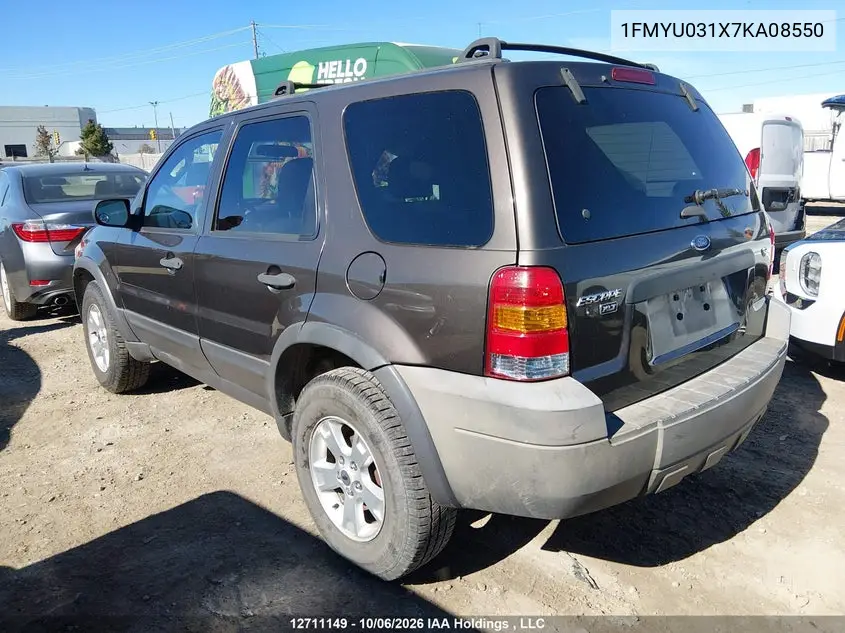 2007 FORD ESCAPE VIN 1FMYU031X7KA08550 — фото 3