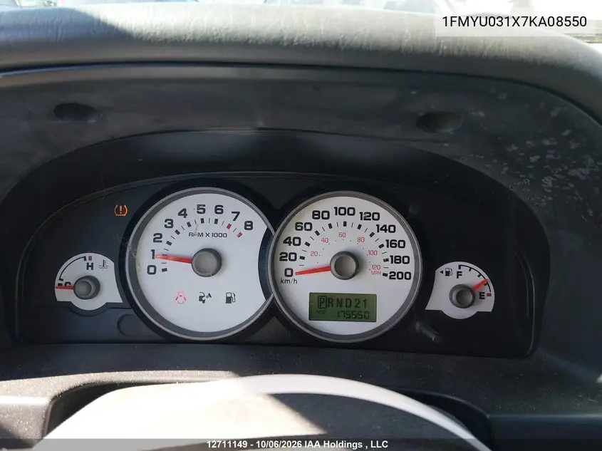 2007 FORD ESCAPE VIN 1FMYU031X7KA08550 — фото 7