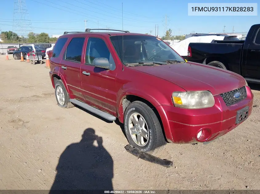FORD ESCAPE 2007, VIN 1FMCU93117KB28283