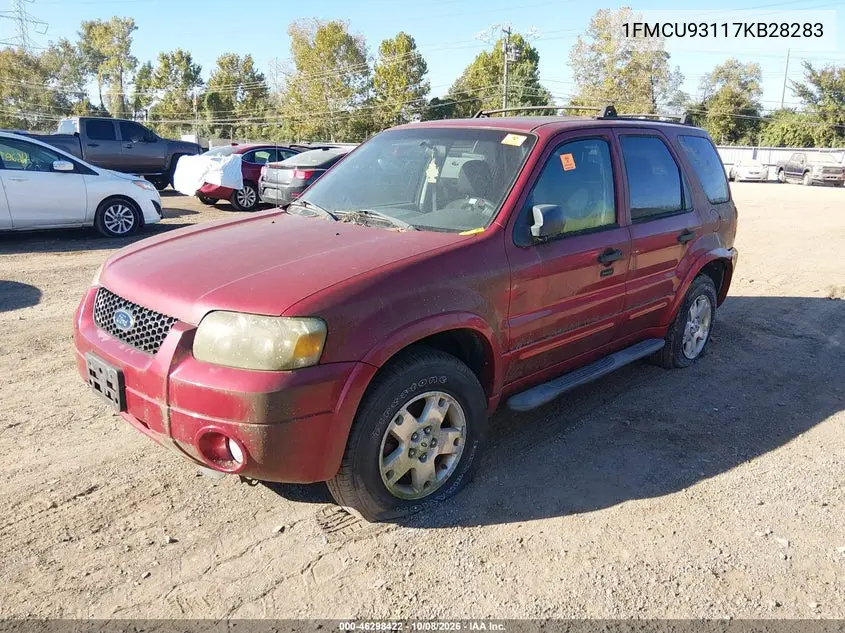 2007 FORD ESCAPE VIN 1FMCU93117KB28283 — фото 2