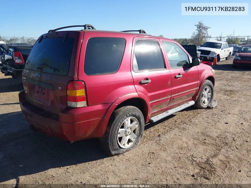 2007 FORD ESCAPE VIN 1FMCU93117KB28283 — фото 4
