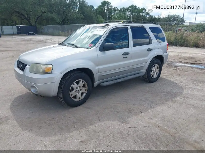 2007 FORD ESCAPE VIN 1FMCU03177KB89214 — фото 2