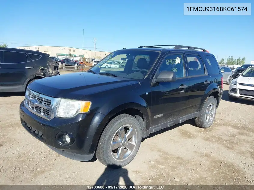 2008 FORD ESCAPE VIN 1FMCU93168KC61574 — фото 2