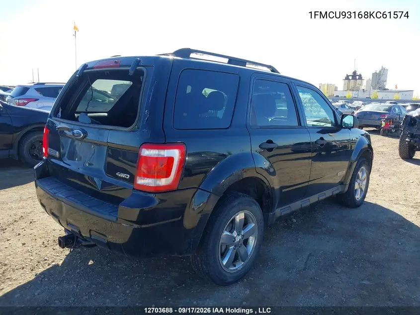 2008 FORD ESCAPE VIN 1FMCU93168KC61574 — фото 4