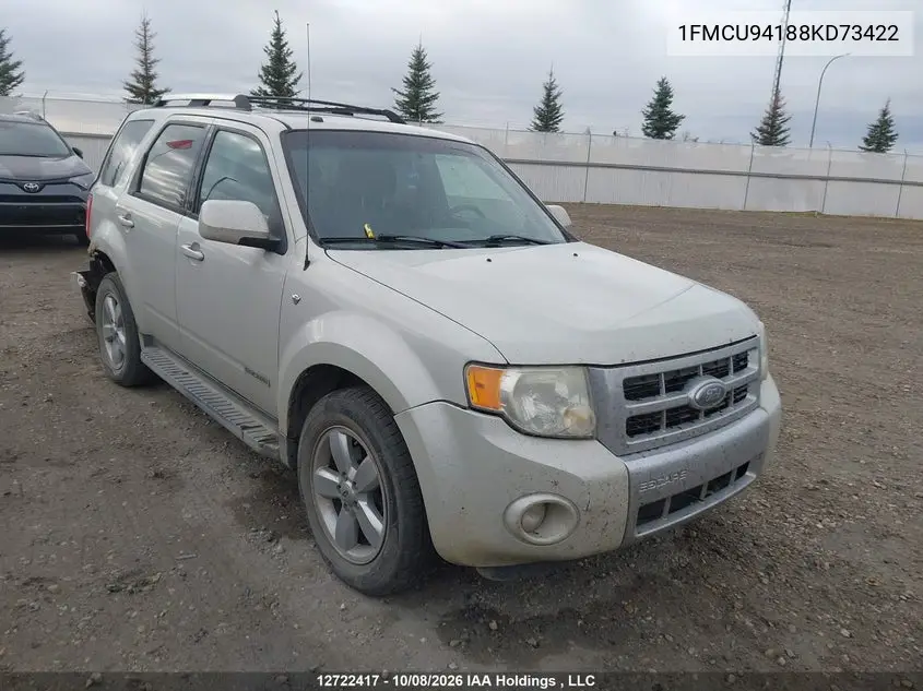 FORD ESCAPE 2008, VIN 1FMCU94188KD73422