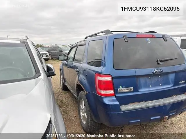 2008 FORD ESCAPE VIN 1FMCU93118KC62096 — фото 3