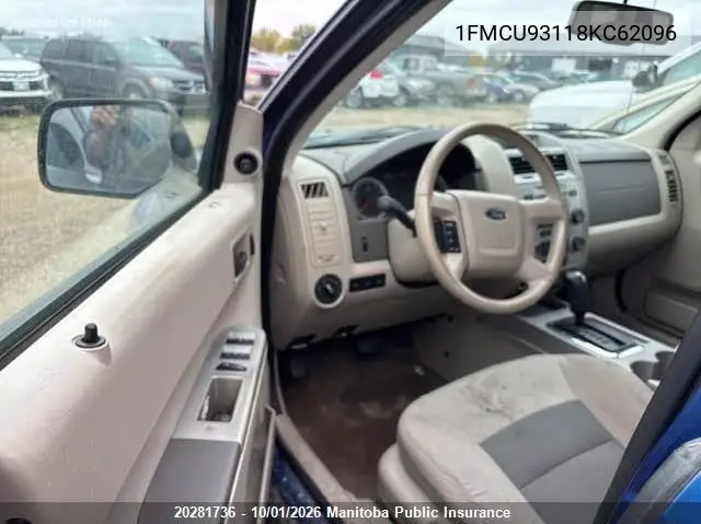 2008 FORD ESCAPE VIN 1FMCU93118KC62096 — фото 5