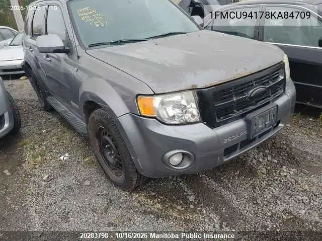FORD ESCAPE 2008, VIN 1FMCU94178KA84709