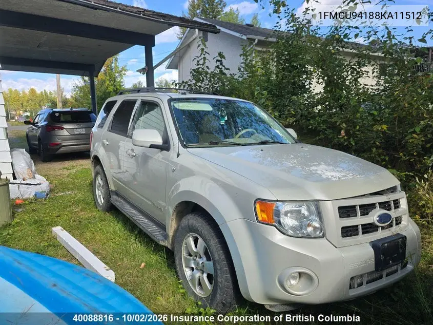 FORD ESCAPE 2008, VIN 1FMCU94188KA11512