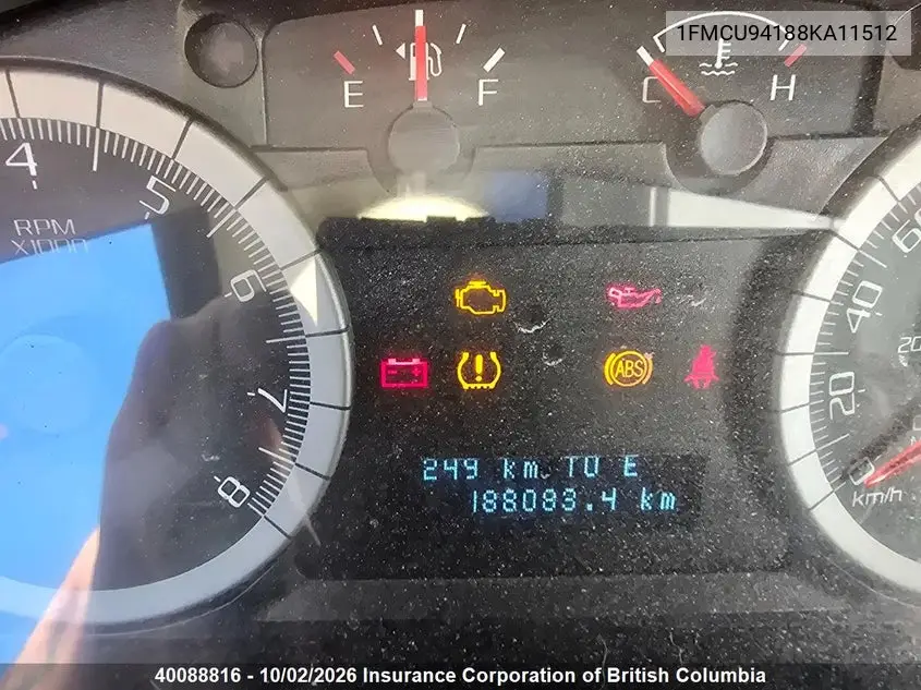 2008 FORD ESCAPE VIN 1FMCU94188KA11512 — фото 12
