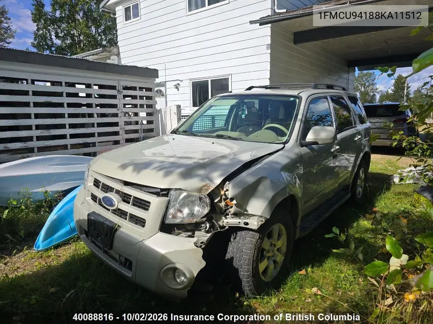 2008 FORD ESCAPE VIN 1FMCU94188KA11512 — фото 2
