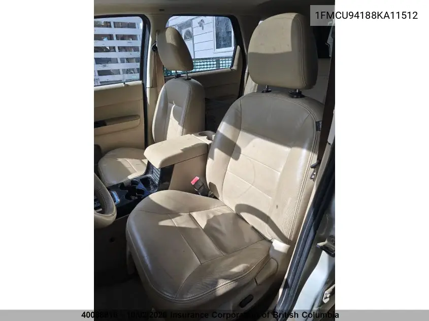 2008 FORD ESCAPE VIN 1FMCU94188KA11512 — фото 9