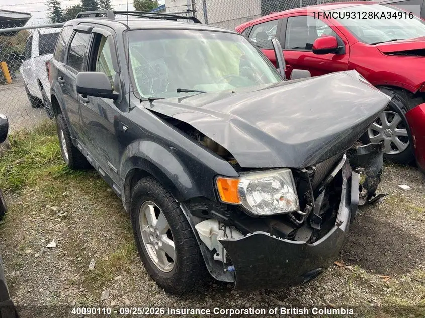 FORD ESCAPE 2008, VIN 1FMCU93128KA34916