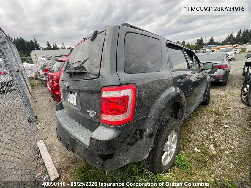2008 FORD ESCAPE VIN 1FMCU93128KA34916 — фото 4