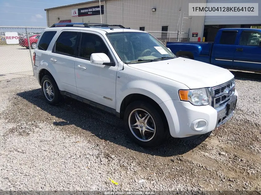 FORD ESCAPE 2008, VIN 1FMCU04128KE64102
