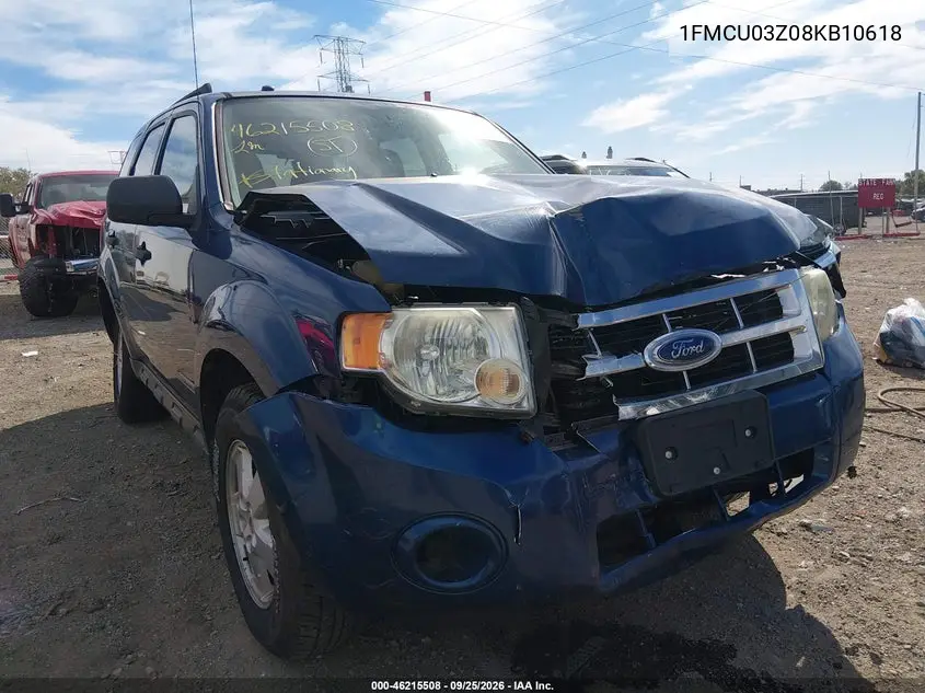 FORD ESCAPE 2008, VIN 1FMCU03Z08KB10618