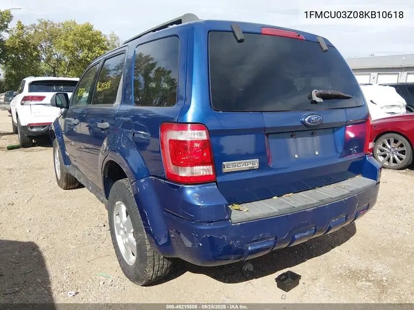 2008 FORD ESCAPE VIN 1FMCU03Z08KB10618 — фото 3