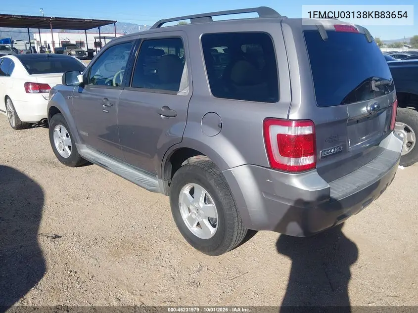 2008 FORD ESCAPE VIN 1FMCU03138KB83654 — фото 3