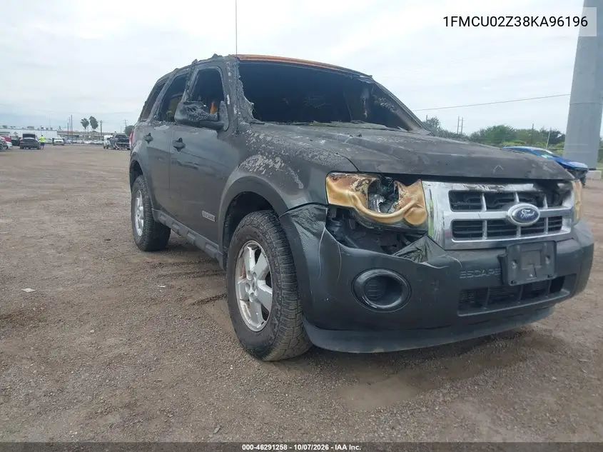 FORD ESCAPE 2008, VIN 1FMCU02Z38KA96196