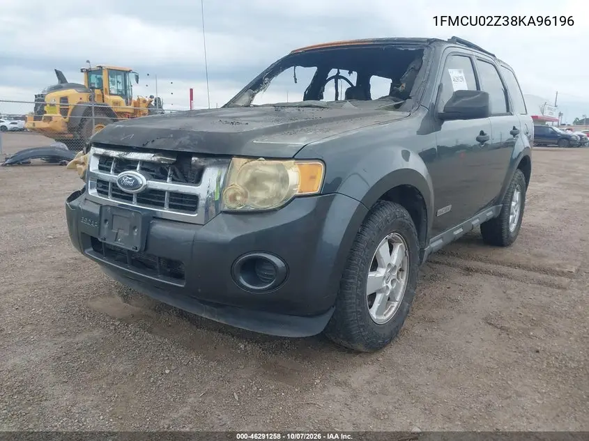 2008 FORD ESCAPE VIN 1FMCU02Z38KA96196 — фото 2
