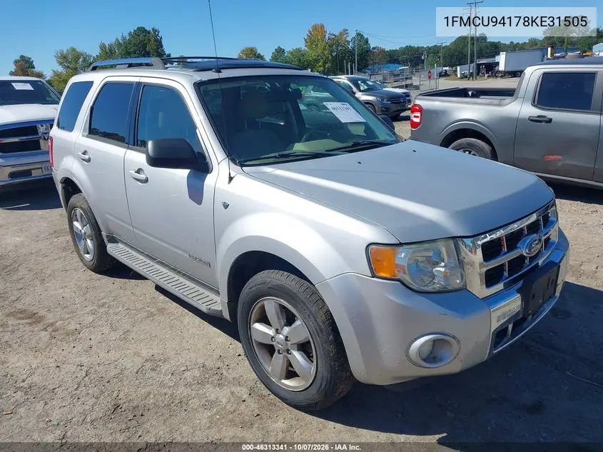 FORD ESCAPE 2008, VIN 1FMCU94178KE31505