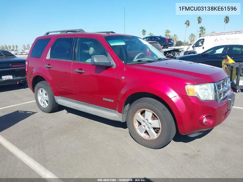 FORD ESCAPE 2008, VIN 1FMCU03138KE61596