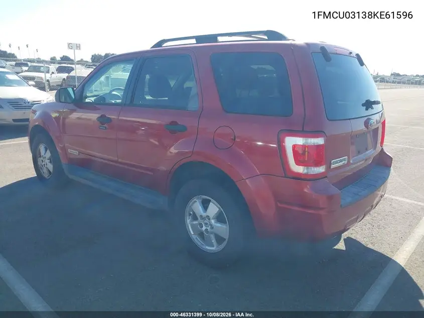 2008 FORD ESCAPE VIN 1FMCU03138KE61596 — фото 3