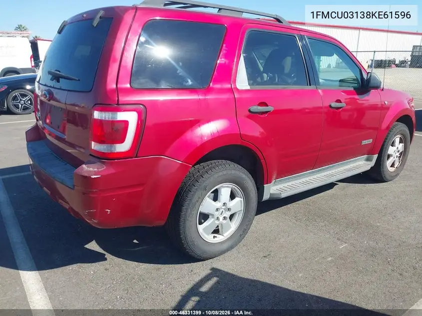 2008 FORD ESCAPE VIN 1FMCU03138KE61596 — фото 4