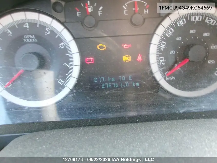 2009 FORD ESCAPE VIN 1FMCU94G49KC64669 — фото 12