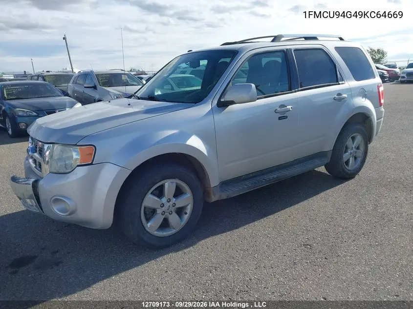 2009 FORD ESCAPE VIN 1FMCU94G49KC64669 — фото 2