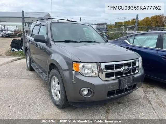 FORD ESCAPE 2009, VIN 1FMCU03G59KA77762