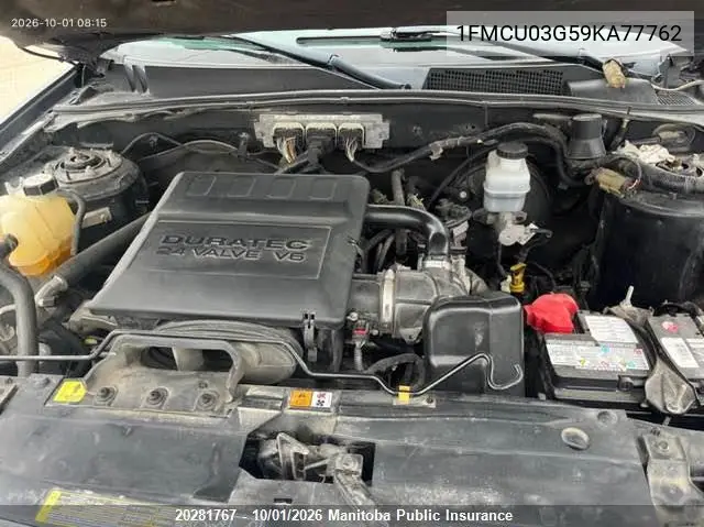 2009 FORD ESCAPE VIN 1FMCU03G59KA77762 — фото 10