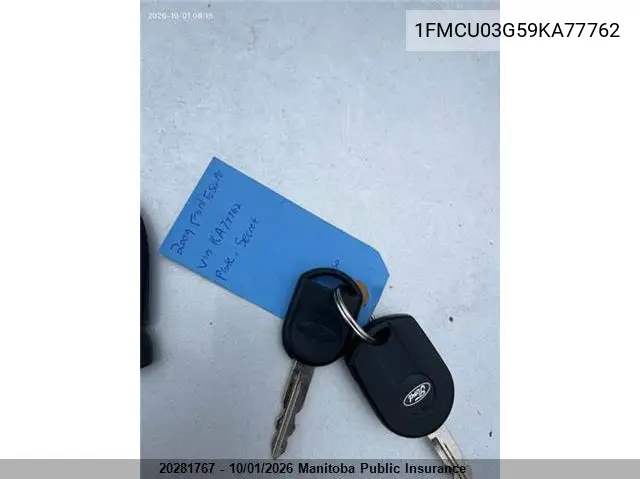 2009 FORD ESCAPE VIN 1FMCU03G59KA77762 — фото 11